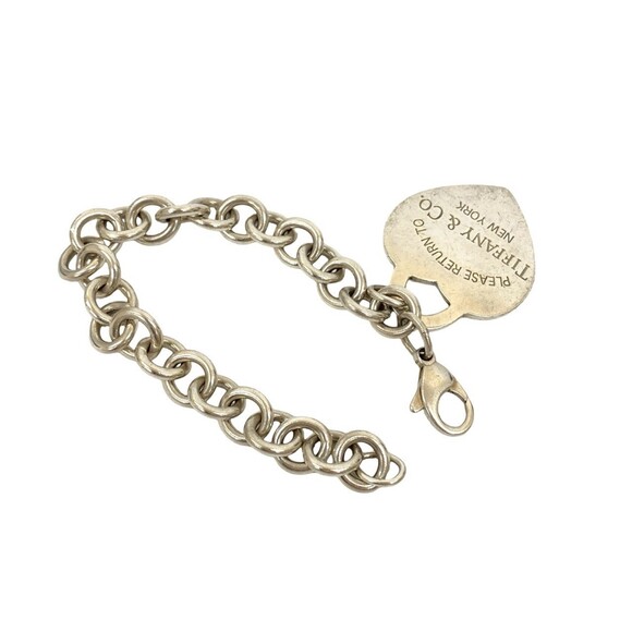 TIFFANY Authentic Silver Heart Charm Bracelet - Picture 3 of 5